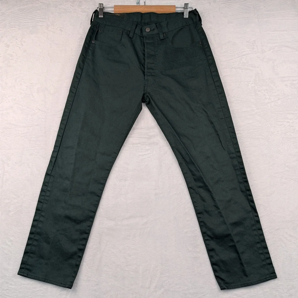 Levi's 501 Jeans Men's 32x28 Green Straight Leg Button Fly Red Tab Streetwear